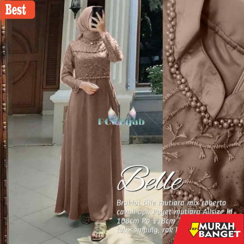 Gamis ramadhan terbaru untu wanita- HELEN MAXY SONIA DRESS SIZE STANDAR DAN JUMBO MUTIARA MAXY BRUKA