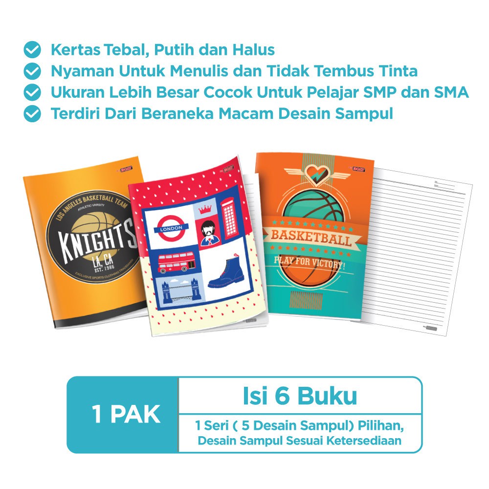 

HJK (1 Pak / Isi 6 Buku) Buku Tulis BIGBOSS Murah 42 Lembar - Buku Kartun Karakter Unik