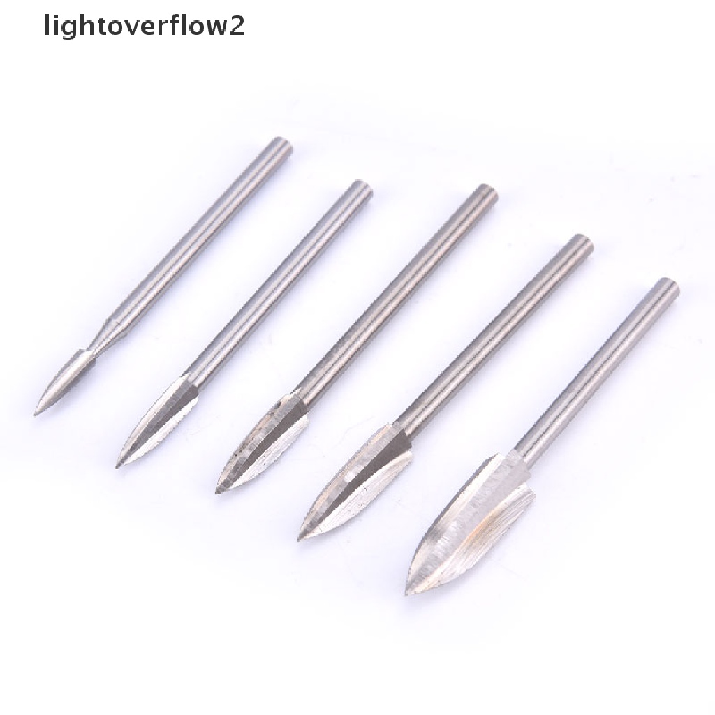[lightoverflow2] 5pcs/set Mata Bor Ukir Dan Grafir Kayu Milling Cutter Carving Root Tools [ID]