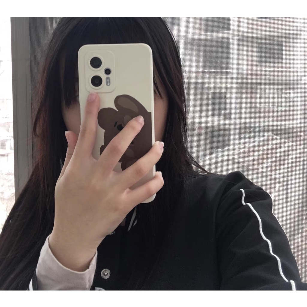 IPHONE Ins Pola Beruang Cocok Untuk Iphone14 14pro 14plus 13 13pro 13prm iPhone12 7Plus 8Plus Xr XS 13 Pro Max Empat Sudut Casing Ponsel Tahan Guncangan