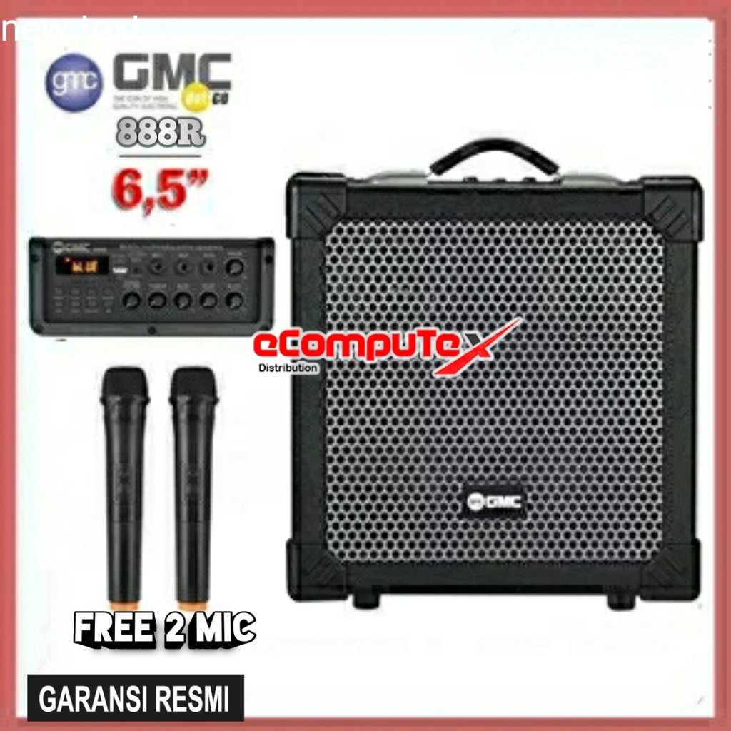 SPEAKER WIRELESS BLUETOOH GMC 888R / 888 R FREE 2 MIC  PORTABLE PROFESIONAL KARAOKE - GARANSI RESMI