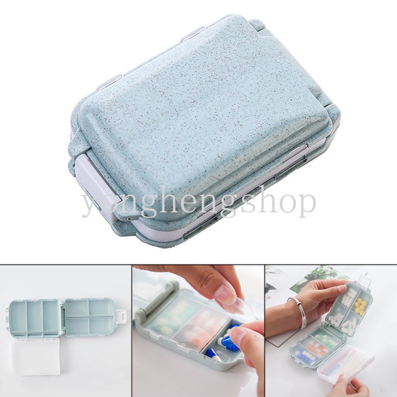 Pillbox Harian 3lapis 8kisi Kotak Pil Travel Portable Tempat Penyimpanan Obat Lipat Kapsul Dispenser Sekat Tablet Wadah Vitamin Obat Organizer Kotak