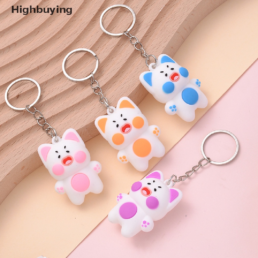 Hbid DuDu Kucing Lucu Gantungan Kunci Kreatif Hewan Kunci Gesper Kartun Kucing Kunci Mobil Liontin Tas Lucu Charm Cute Key Buckle Couple Keychain Glory