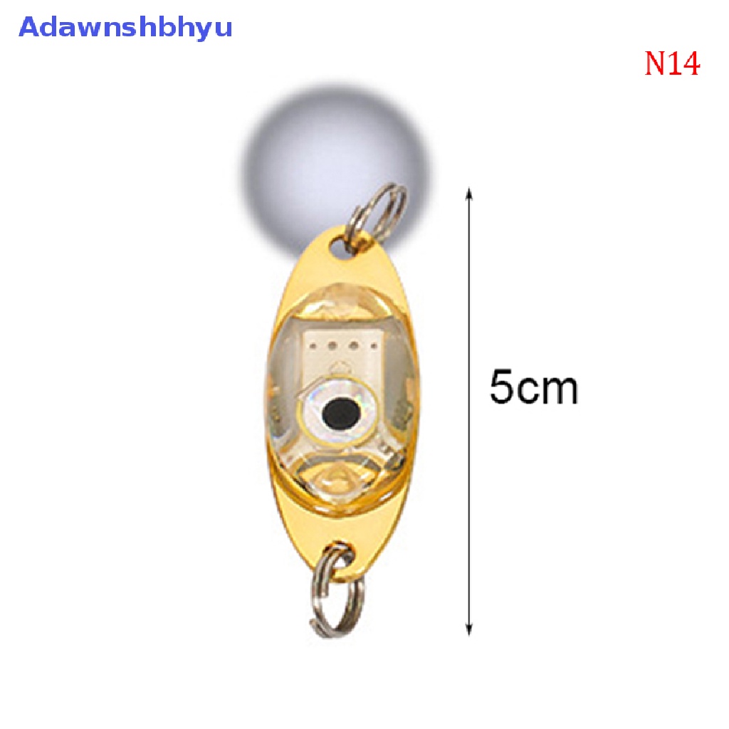 Adhyu LED Umpan Pancing Ikan Flash Lamp Blink Fishing Tackle Metal Spoon Lure Light ID