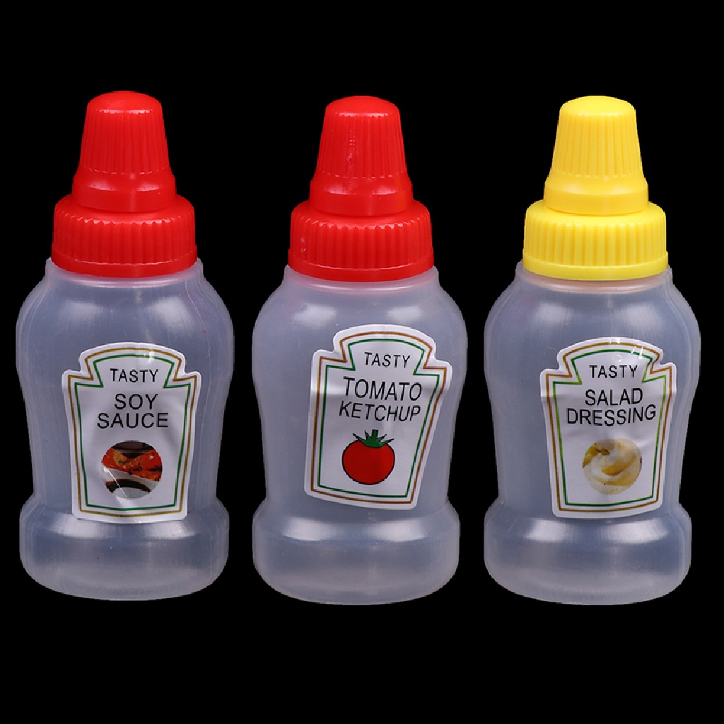 Prt 3Pcs Botol Peras Saus Mini Portable Botol Bumbu Subbotol Plastik PRT