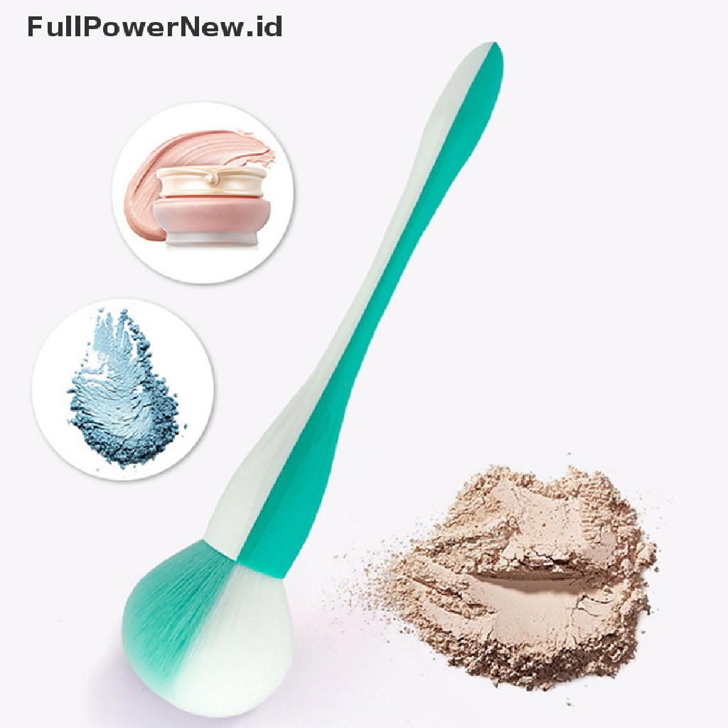 Power 1pc Soft Powder Blush Brush Dua Warna Kepala Bulat Kuas Makeup Alat Makeup ID