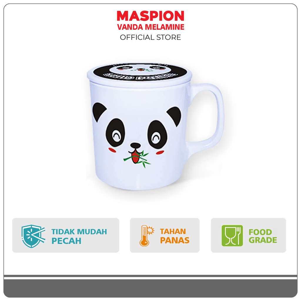 Maspion Vanda Melamin Mug 3.5 Inch + Tutup Hello Panda