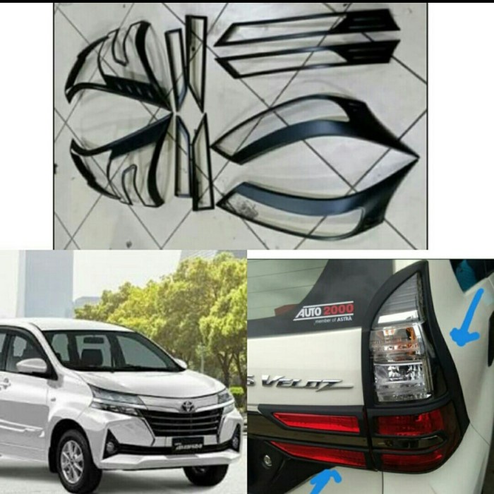 Paket Garnishh Lampu Depan Dan Belakang Avanza Dan Xenia 2019-2021 Hitam Doff - KHAIRUN Variasi mobi