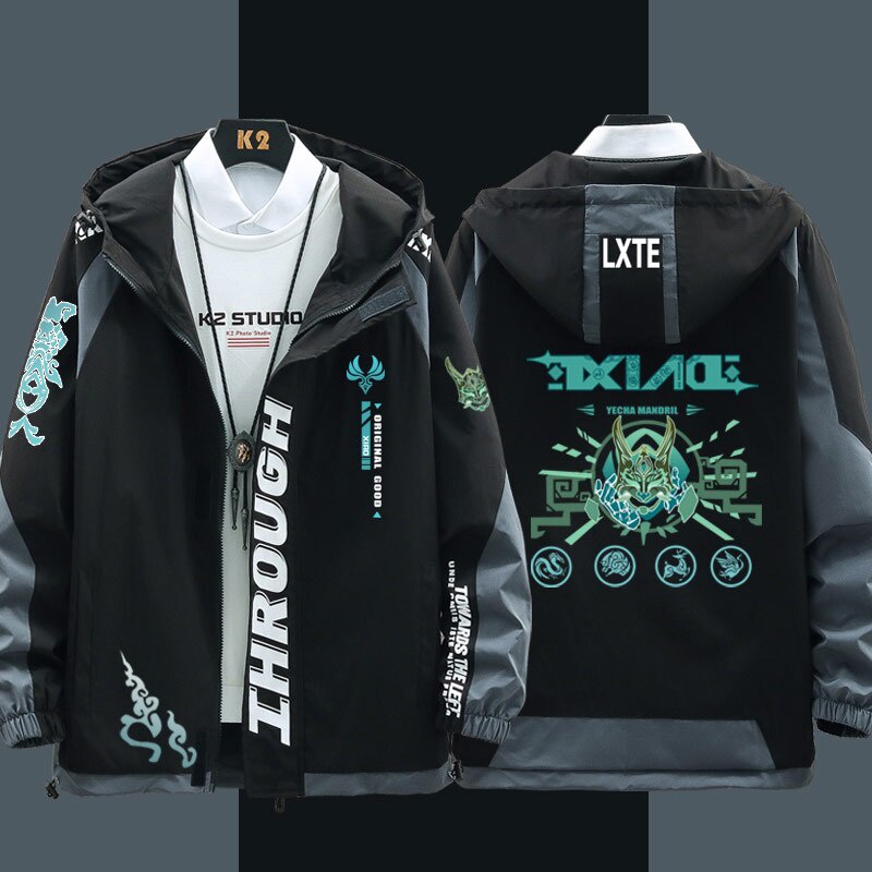 Cuci Gudang  Jaket Genshin Impact Cosplay Costume Anime Long Sleeve Fashion Jacket Coat Game Xiao