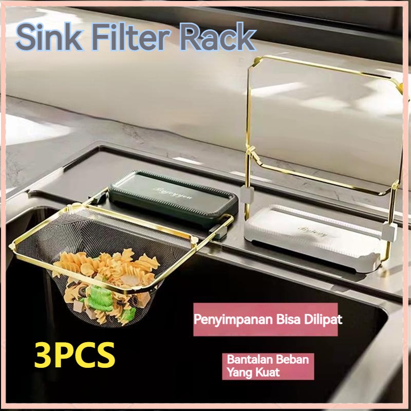 【COD】Rak Filter Wastafel Dapur/Wastafel Limbah Makanan Filter /Rak Filter Untuk Wastafel Dapur/Sink Filter Rack Stainless / Lipat Jaring Filter 100PCS