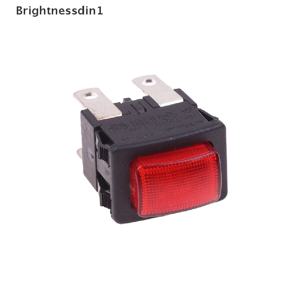 [Brightnessdin1] Red 4Pins 16A Self-Lock On Off Push Button Rocker Switch PS21-16 Dengan Pemanas Cahaya Saklar Sentuh Listrik Untuk Vacuum Cleaner Garment Steamer Boutique