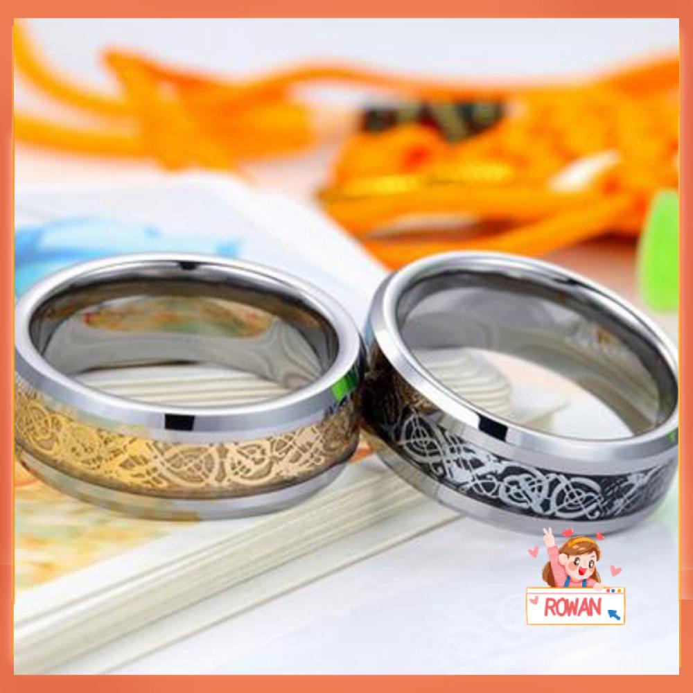 R-flower Band Cincin Hadiah Pria Wanita 8mm Tungsten Carbide