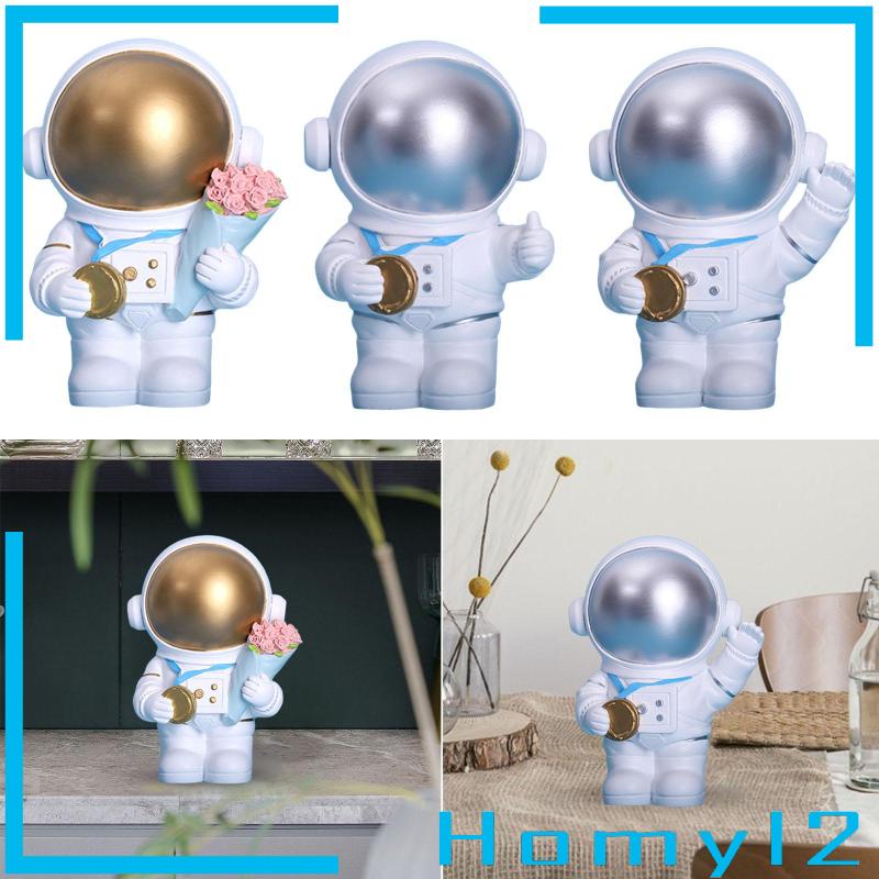 [HOMYL2] Figurine Astronot Patung Angka Kerajinan Dekorasi Resin Untuk Ruang Tamu