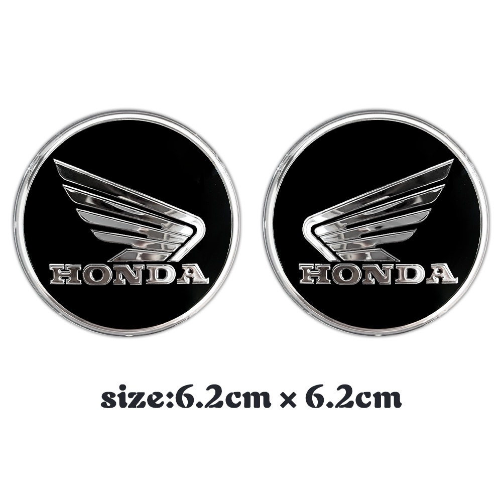 1pasang Logo Honda Diameter 62mm 3D Lencana Tiga Dimensi Motor Metal Fuel Tank Logo Penutup Dekoratif Stiker Gores