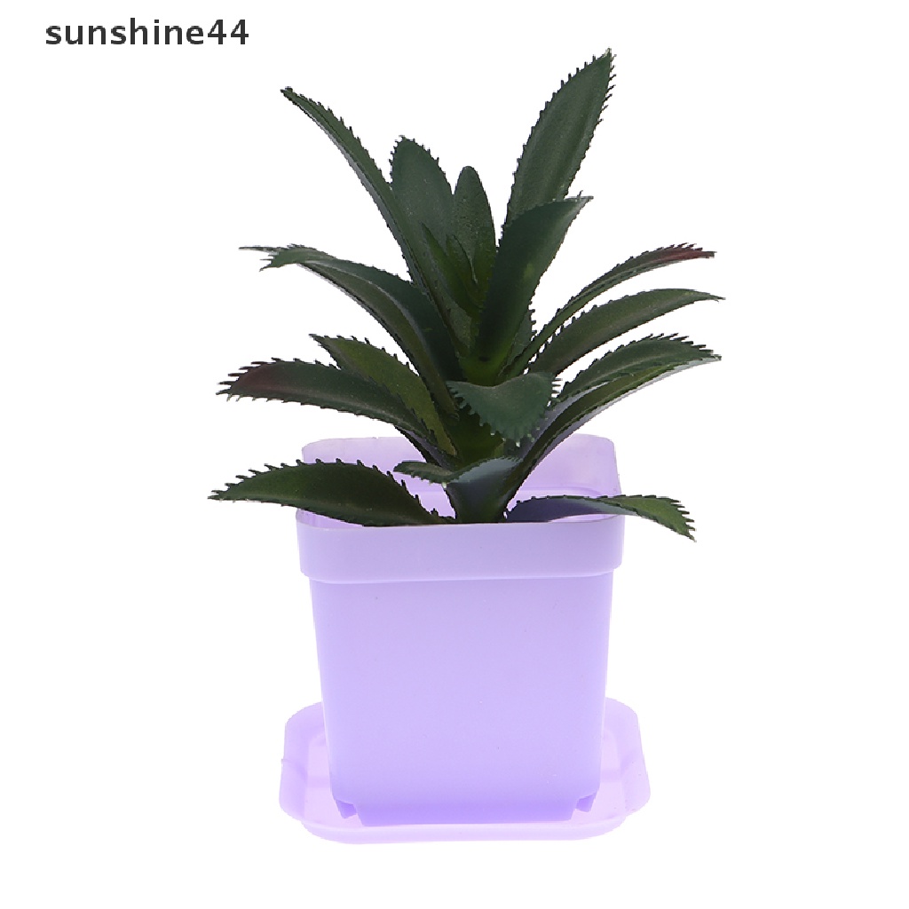 Sunshine 10Set Sukulen Pot Bunga Persegi Kecil Seedling Square Plastik Lucu Pot Bunga ID