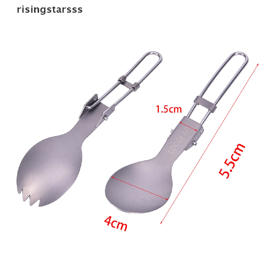 Rsid Span-new Peralatan Makan Camping Outdoor Titanium Sendok Garpu Lipat Spork Alat Makan Jelly
