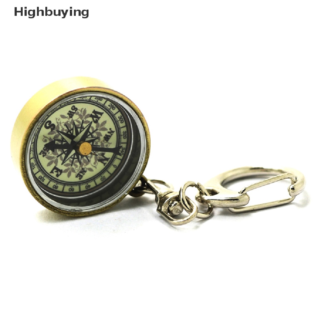 Hbid Vintage Zinc Alloy Gantungan Kunci Kompas Liontin Backpacking Survival Keychain Portable Hiking Compass Traveling Handheld Compass Dengan Keyring Glory