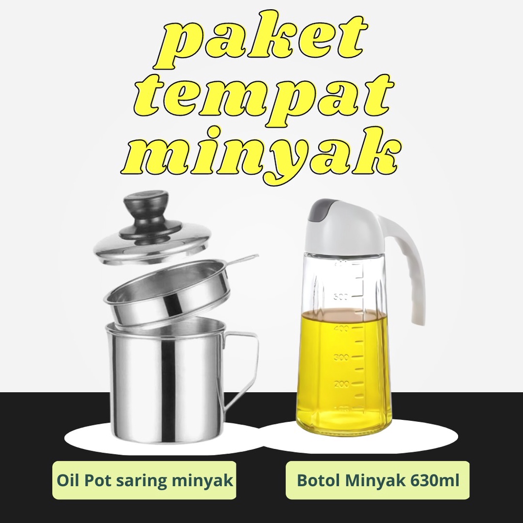 GOS -PAKET TEMPAT MINYAK {Oil POt + Botol Minyak}