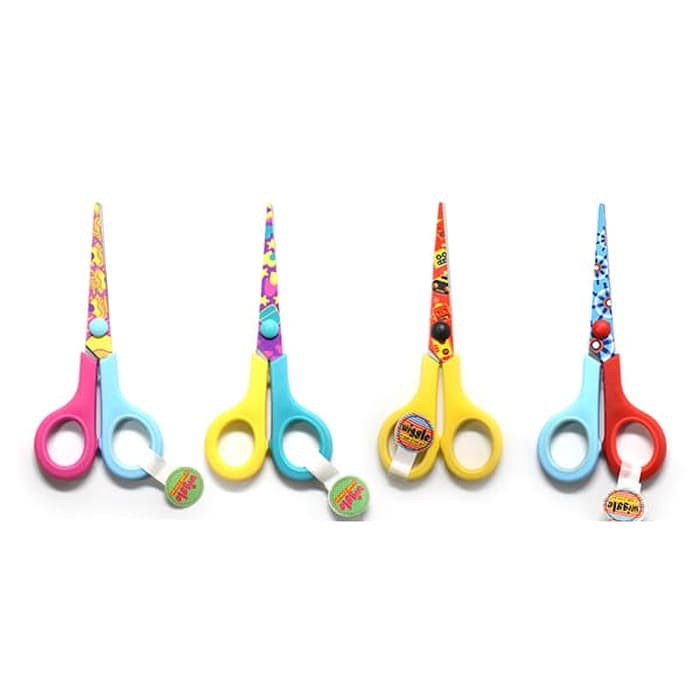 

WIGGLE Scissors 5.5 Inch / Gunting Anak Motif Nautical Blue & Red Happystore