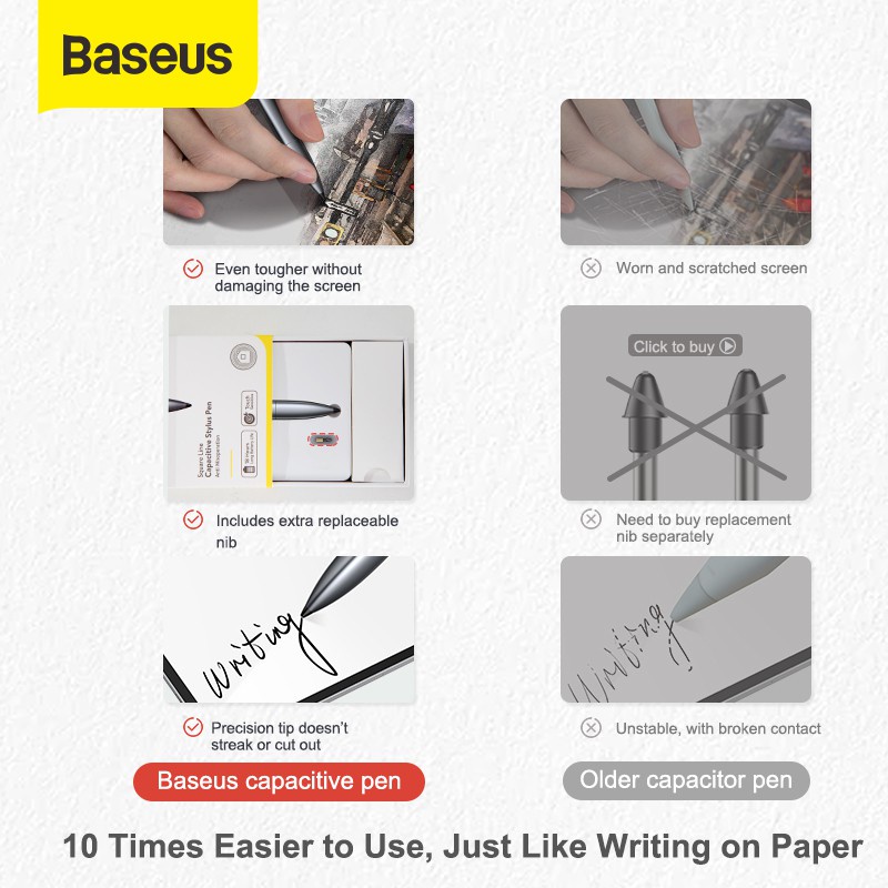 BASEUS Stylus Pen Square Line Capacitive Stylus pen Anti Misoperation - ACSXB