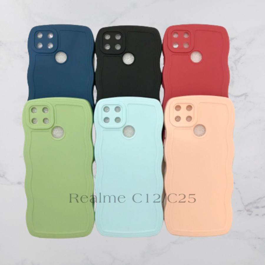 CASE REALME C12/C25 // SOFTCASE SILIKON GELOMBANG WARNA PRO CAMERA - BDC
