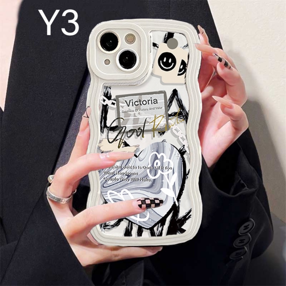 Case Redmi Note11 Pro Note11S Redmi 10C 10A 9C 9A 9T Note10 5G 10s Note9 Note8 Poco M5S X3 NFC M3 Fashion Motif Bunga Smiley Graffiti Love Hati Bergelombang Lembut Sarung Telepon