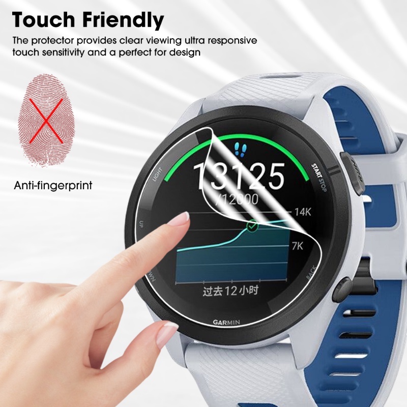 Berkualitas Tinggi Mudah Dipasang Mudah-Penghapusan TPU Watch Screen Protector Tahan Ledakan Ultra-clear Sangat Indah Hidrasi Film Untuk Garmin Forerunner265