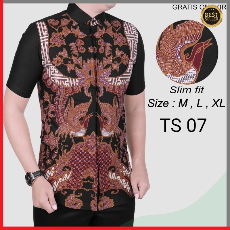 KEMEJA BATIK PRIA SLIM FIT COLINDION BATIK SOLO CBS725 BAJU MODERN MEWAH SLIMFIT SLIM FIT BY JAKARTA