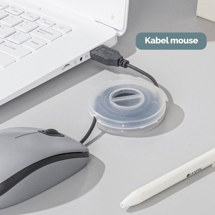Box Case Kotak Kabel Putar Bulat Organizer Perapih Cable Data Earphone