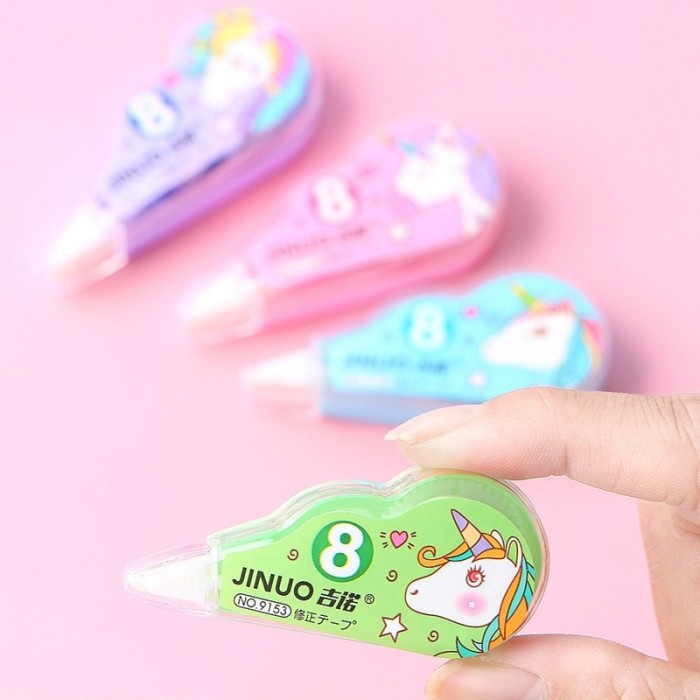 

DISKON SHOPEE/ Tip-Ex unicorn, Set correction tape kertas, TipEx roll motif kuda pony - 1 PCS Random