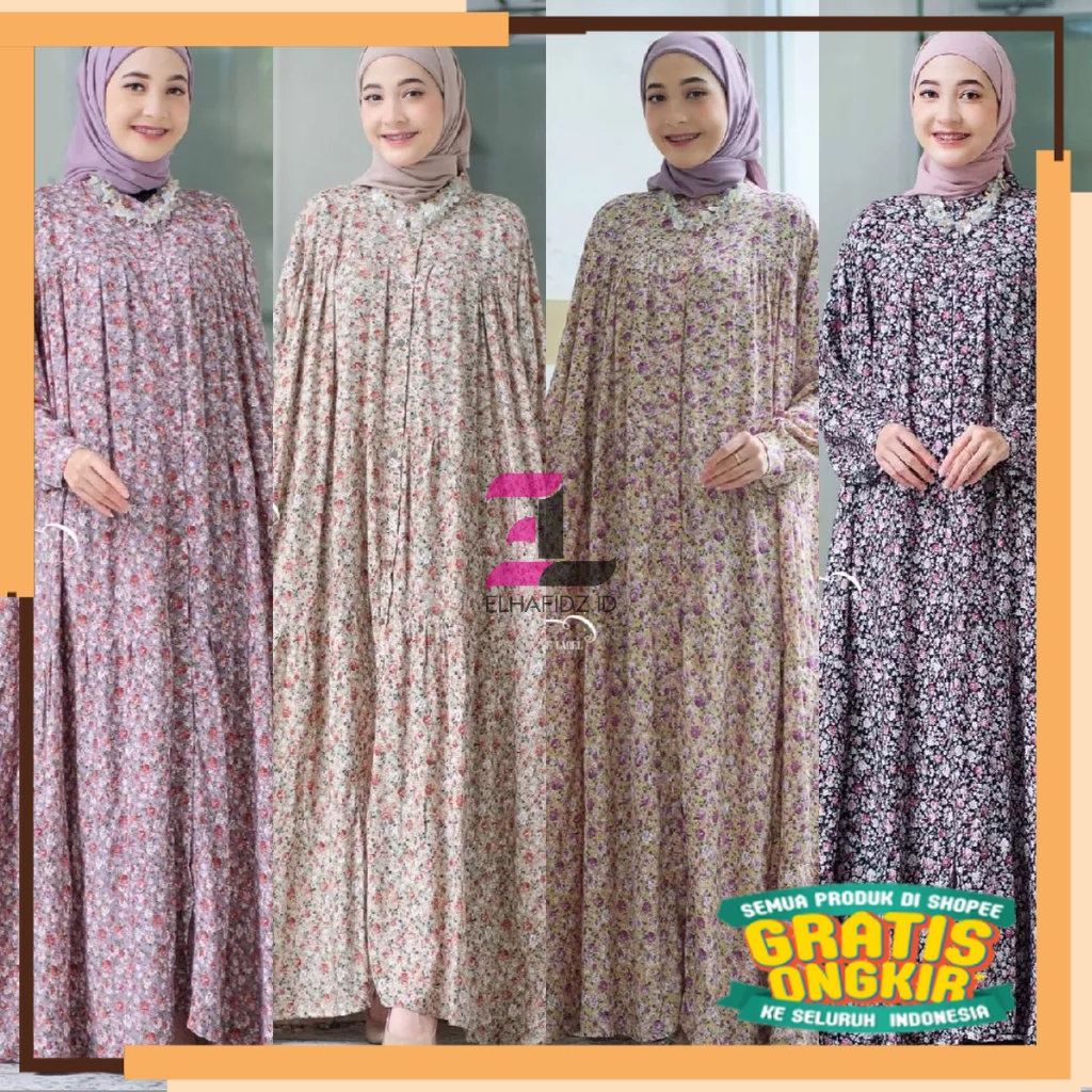 SERIES RAMADHAN RAYA 2023 Ghaffa The Label Noi Dress Jumbo LD 110 Gamis Rayon Viscose Maxy Dress Mot