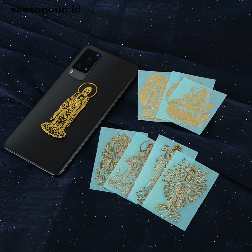 Seasonoun Thailand Buddha Sembunyikan Wajah Dan Nana Stiker Metal Decal Untuk Hp Mobil Laptop Tablet Skateboard.