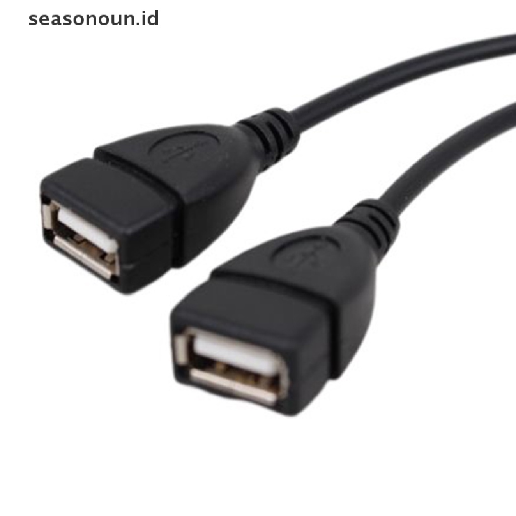 Seasonoun 2in1 Usb2.0 Kabel Ekstensi Female To Dual USB Male Kabel Data Y Splitter USB Adapter Charging Cable Untuk Hard Disk Koneksi Kartu Jaringan.