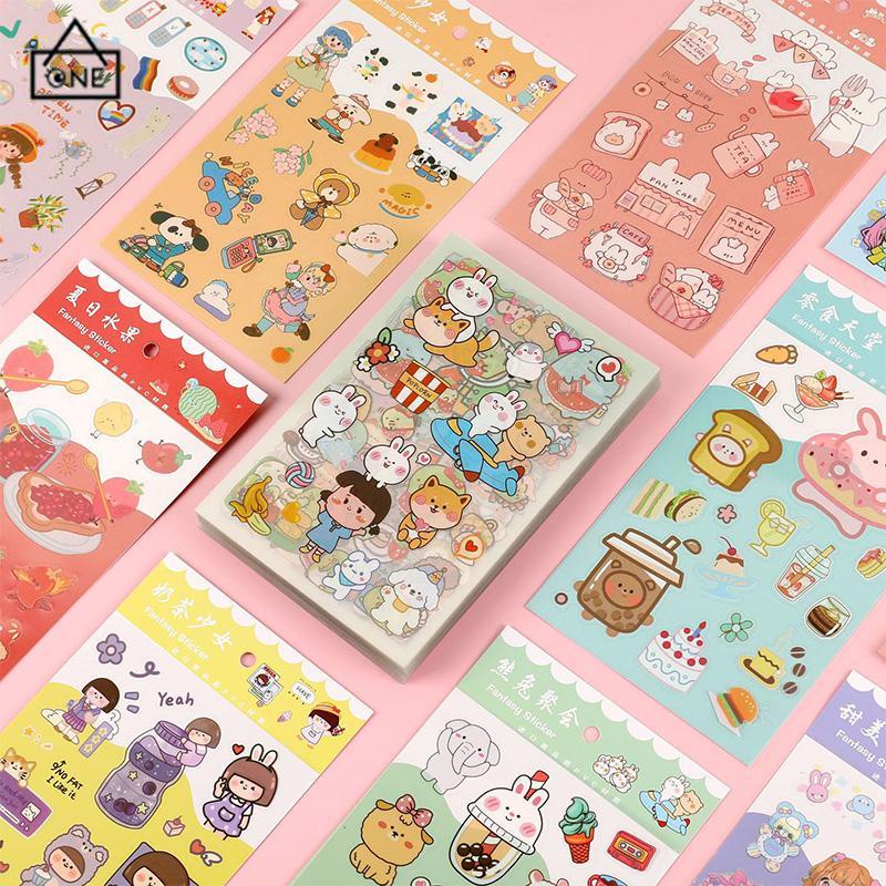 COD❤️6pc Stiker Cute Cartun Lucu Food Pet Diy Diary Jurnal Palnner Deco Hias-A.one