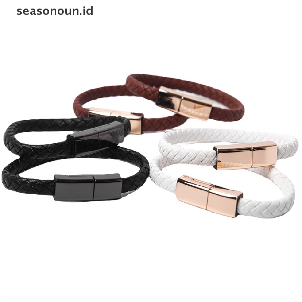 Seasonoun Kabel data usb Creative Bracelet Fast Charging Apple Cocok Untuk vivo Couple Huawei OPPO Android type-c.
