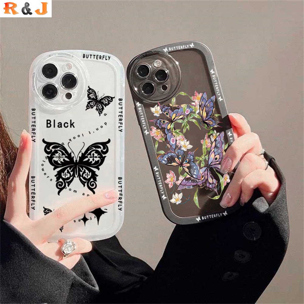 Soft Case Redmi Note 11S 11 Pro Redmi 10C 10A 9C 9T 9A Note 10S Note9 Note8 Pro Note7 Poco M3 X3 Pro NFC Garland Butterflies Dan Dark Butterflies Creative Silicone Phone Cover