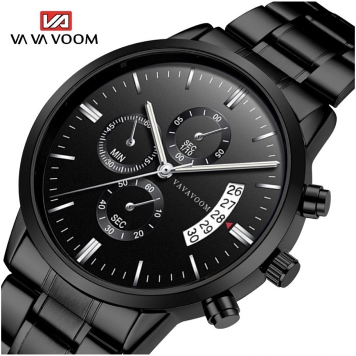 Jam Tangan Pria Vava Voom 214 / 8226 Va Va Voo Stainless Premium Origi - Hitam