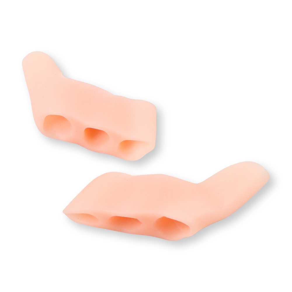 Pemisah Jari Kaki Bunion Three Hole Pinky Toe Separator 2 PCS Mengurangi Tekanan Pada Ujung Jari Kaki Material Silikon
