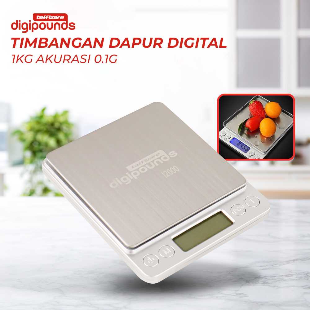 (BISA COD) FTIHSHP  Digipounds Timbangan Dapur Digital Scale 1kg Akurasi 0.1g - i2000