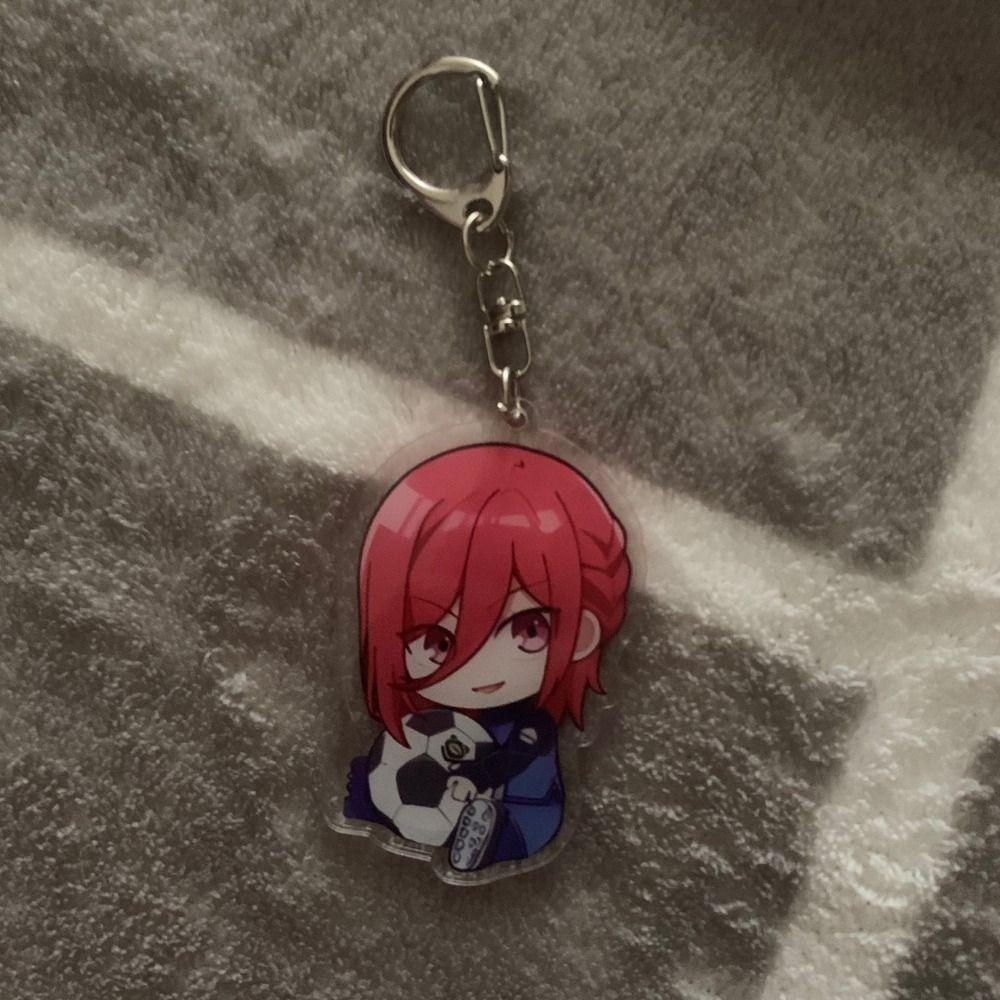 [Elegan] Anime Blue Lock Gantungan Kunci Fashion Isagi Yoichi Dekorasi Gantung Tempat Kunci Mobil Angka Anime Ornamen Handbag Liontin Akrilik Anime Blue Lock Keyring