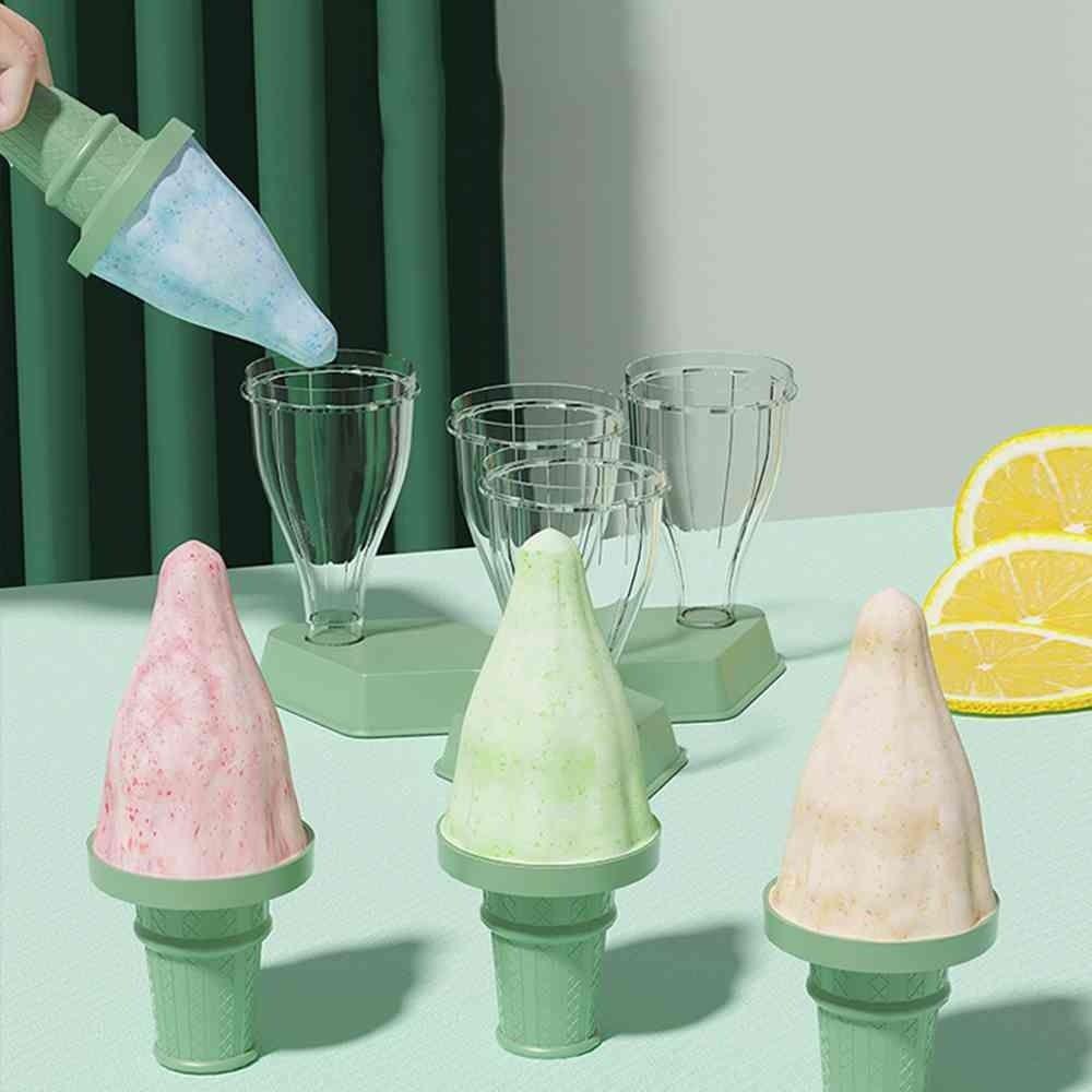 Solighter Cetakan Es Krim Silikon DIY Homemade Ice Pop Mold