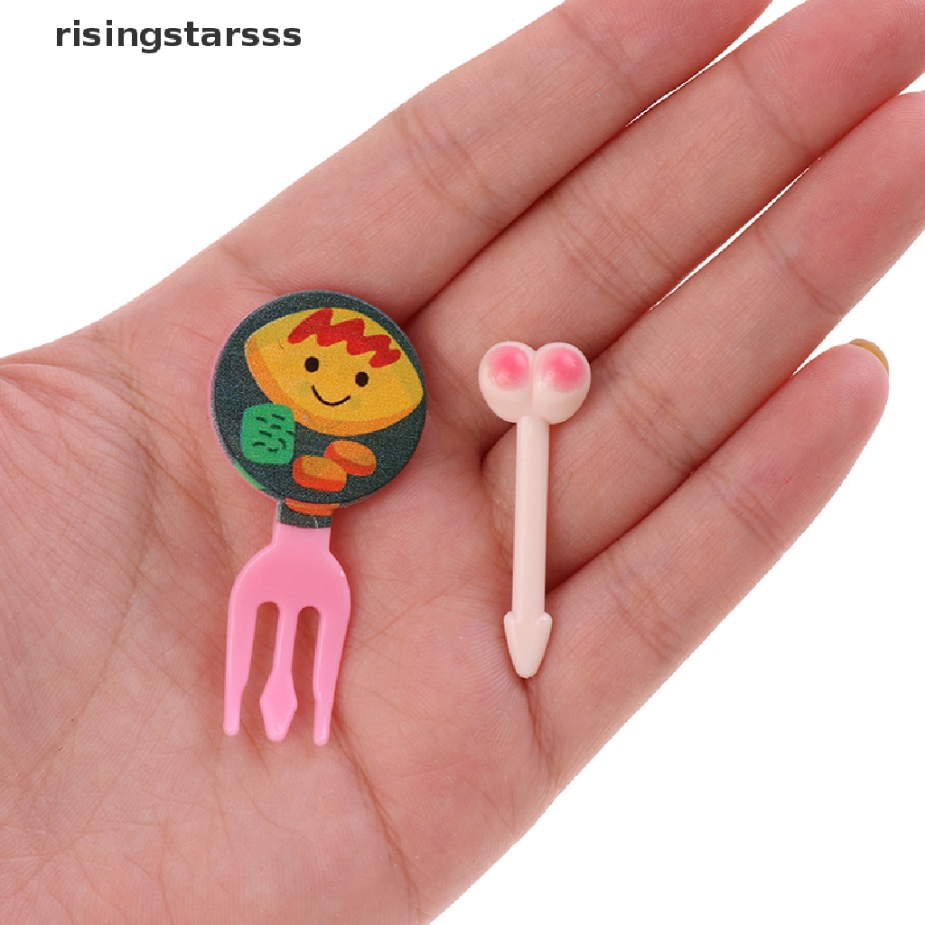 Rsid Span-New8/10 /24PCS Garpu Buah Mini Untuk Anak Tusuk Gigi Lunch Party Pick Dessert Fork Jelly