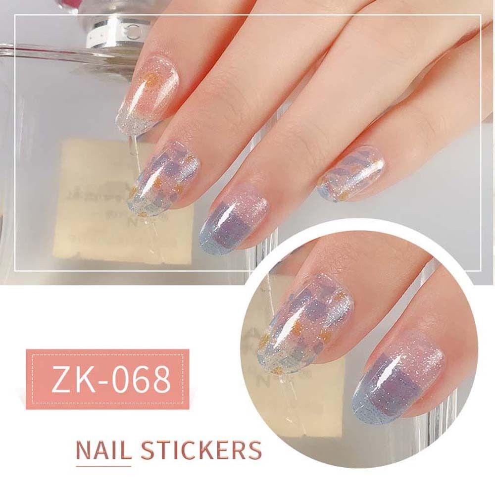 Mxbeauty Bunga Stiker Kuku Fashion Penutup Penuh Tips Kuku Bintang Daisy Nail Art Dekorasi