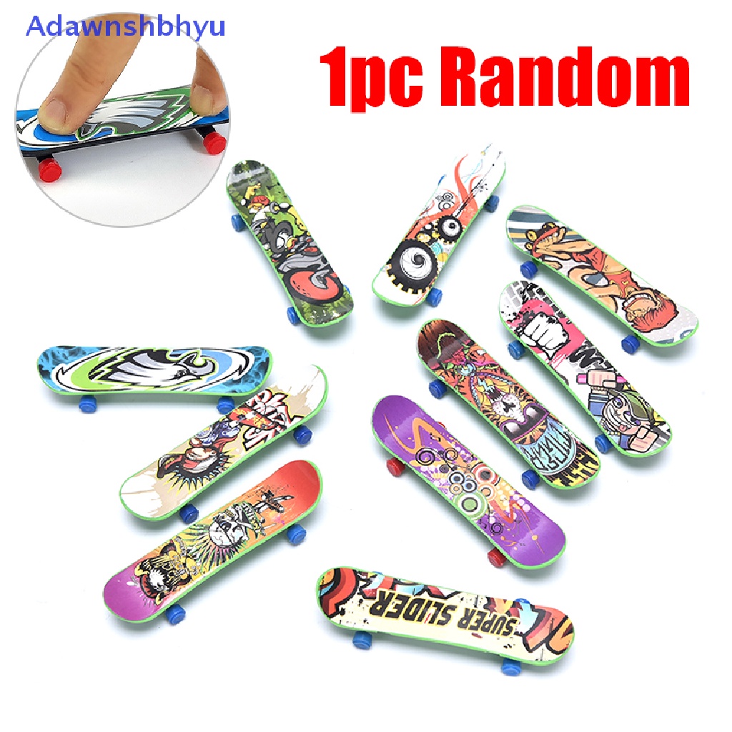 Adhyu 1x Mini Finger Skateboard Jari Plastik Skate Scooter Cowok Mini Skateboard Mainan ID