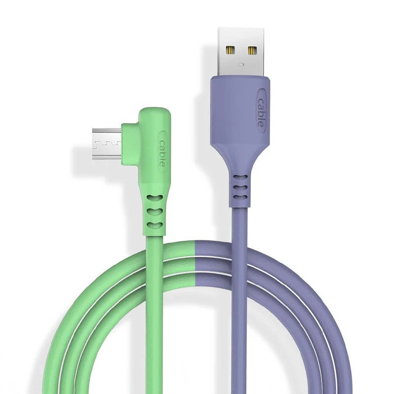 Usb Micro Cable Kabel Data Siku 90derajat Untuk Samsung Huawei Xiaomi Aksesoris Handphone 5A Fast Charging Charger USB Type-C Cable Liquid Silicone Micro USB Cable