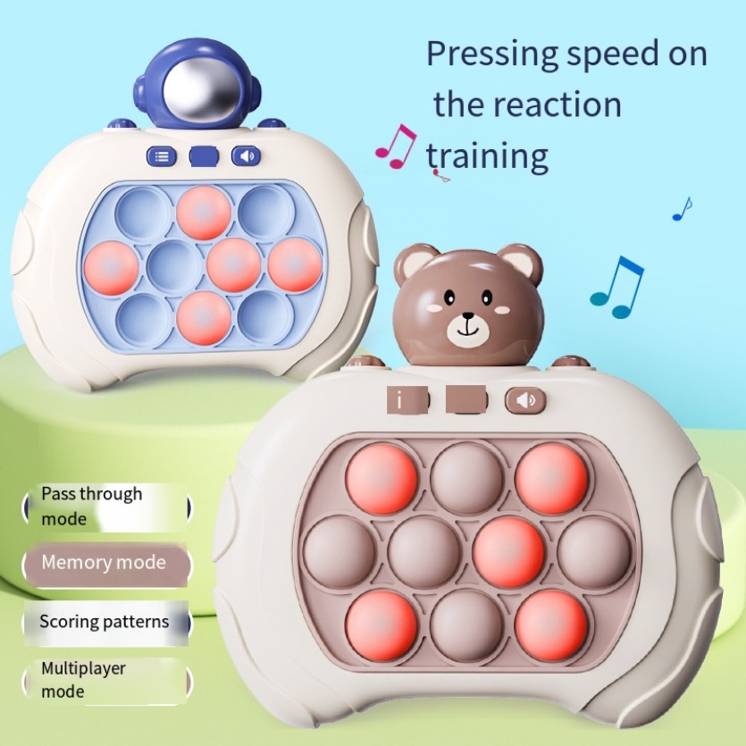 【FREE Baterai 】Mole Press Bubble Game Challenge Mainan Edukasi Mainan Pereda Stres Fidget Sensory Toy Musik Pop it Up Fidget Toys Light Whack A