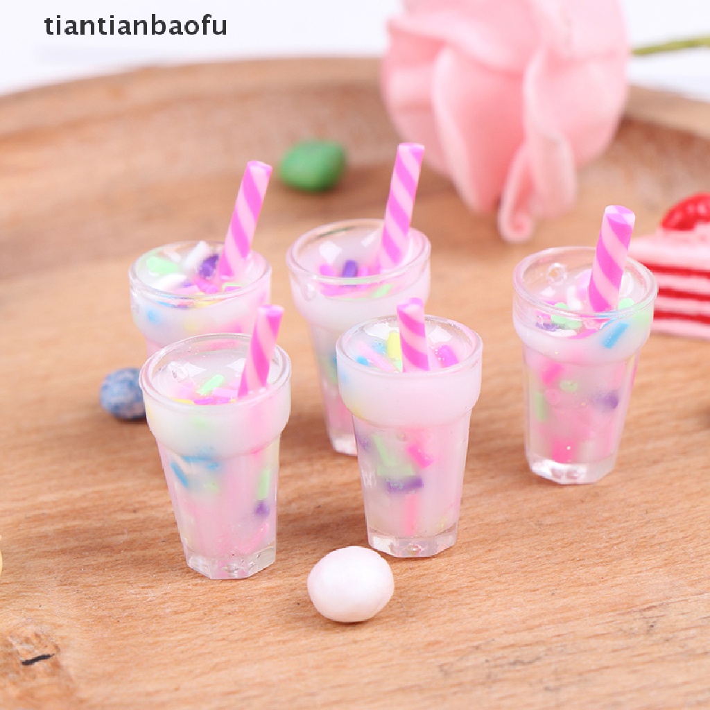 [tiantianbaofu] 5pcs 1: 12botol Minum Krim Miniatur Rumah Boneka Model Butik Makanan Dapur