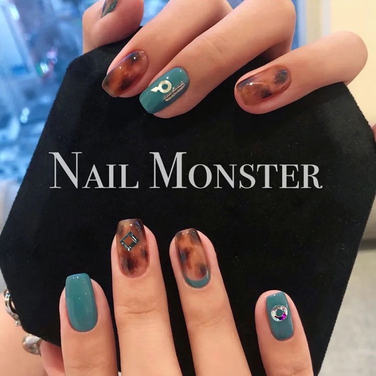 Nail Art Dekorasi Kuku Stiker Kuku Kristal Berlian Imitasi Flat Ukuran Campur