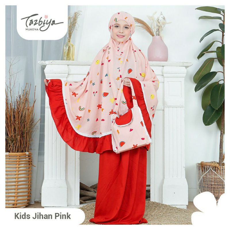 Mukena Anak Tazbiya Kids Series Size 6-9 Tahun Adem Motif Cantik