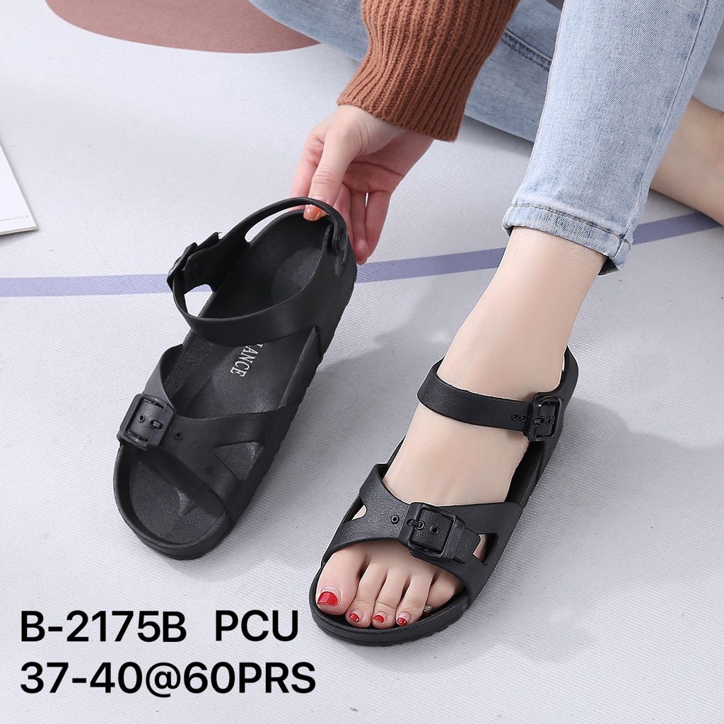 (COD) Sandal Gunung Hitam Import Jelly Wanita Balance B-2175